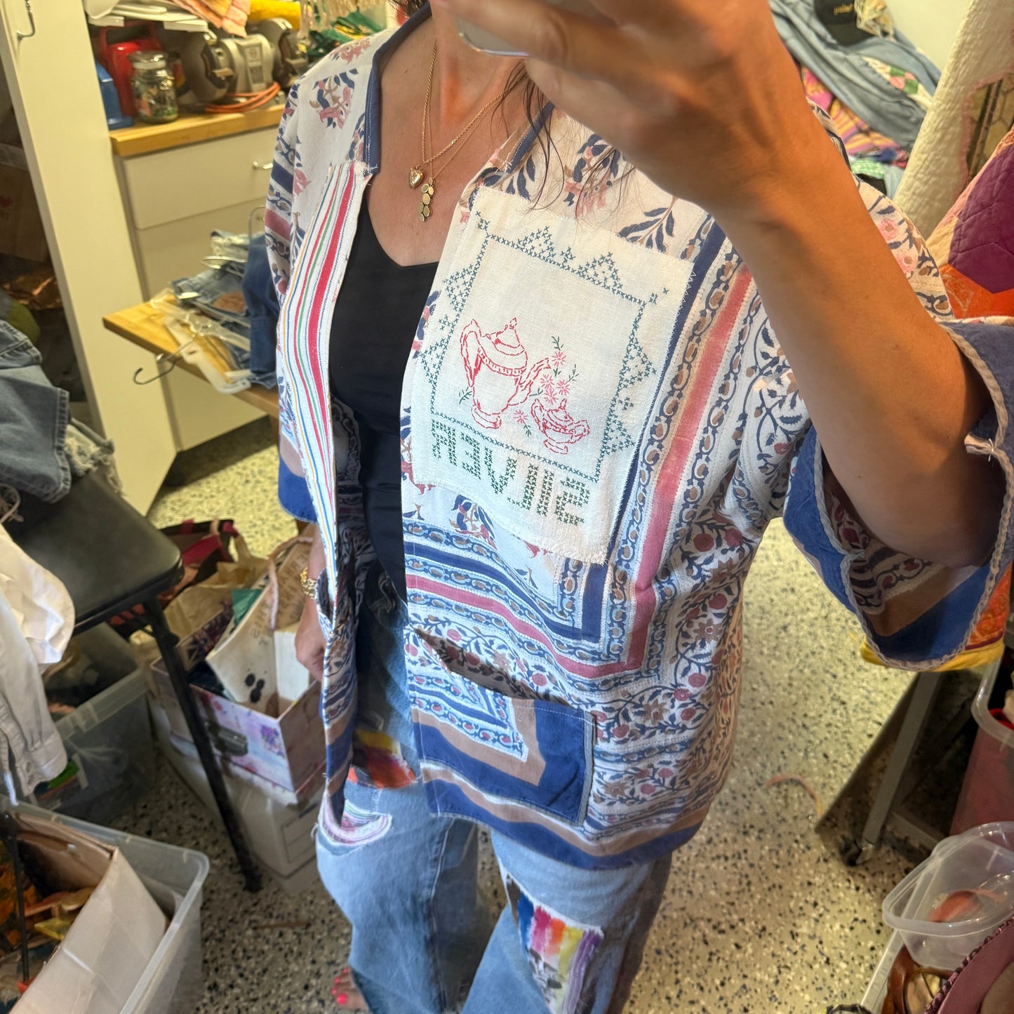“Silver Service” Upcycled Jacket – One Size