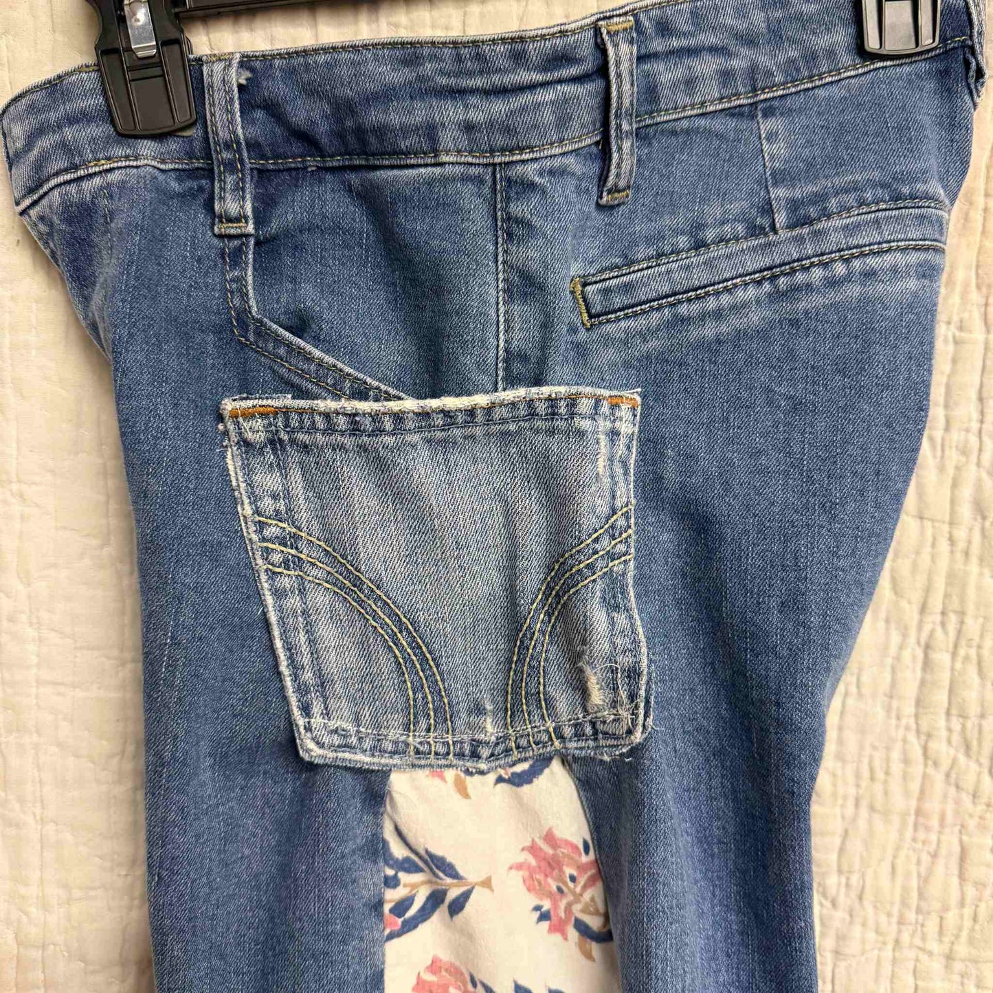 "Field Bloom" French Tablecloth Panel Jeans – Waist 28" Inseam 29"