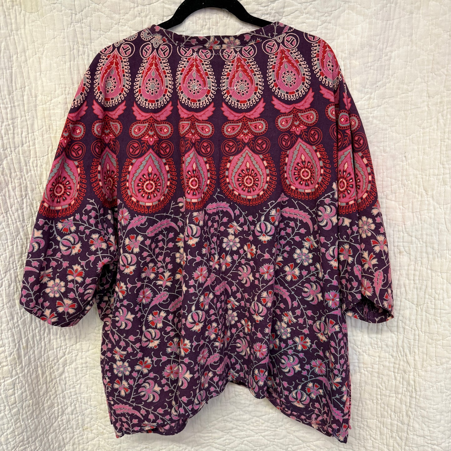 “Bougainvillea Breeze” Upcycled Jacket – One Size