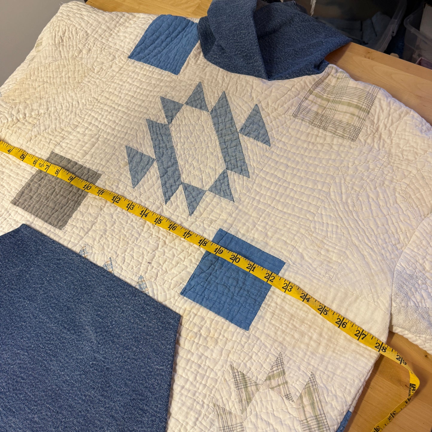 “Rodeo Star” Upcycled Quilt Hoodie – One Size