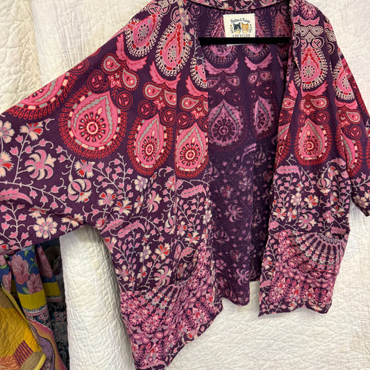 “Bougainvillea Breeze” Upcycled Jacket – One Size