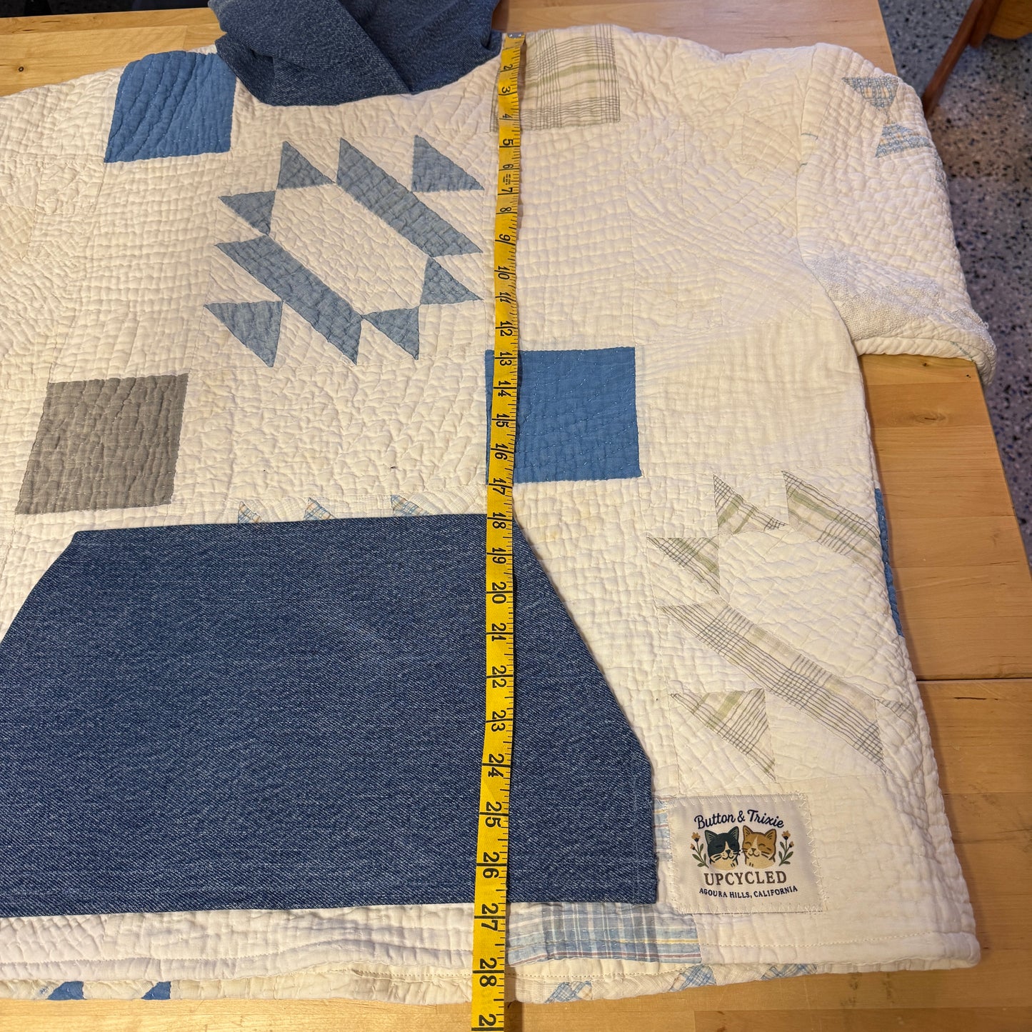 “Rodeo Star” Upcycled Quilt Hoodie – One Size