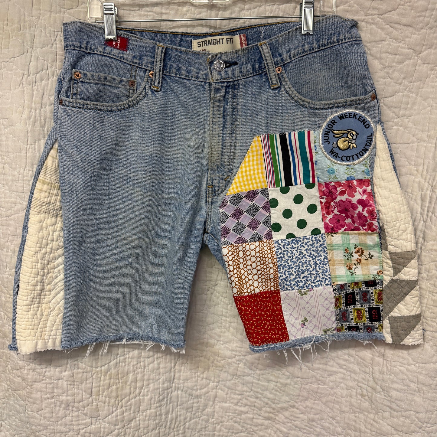 “Cottontail Campout” Quilt Top Panel Shorts – 34W x 8L