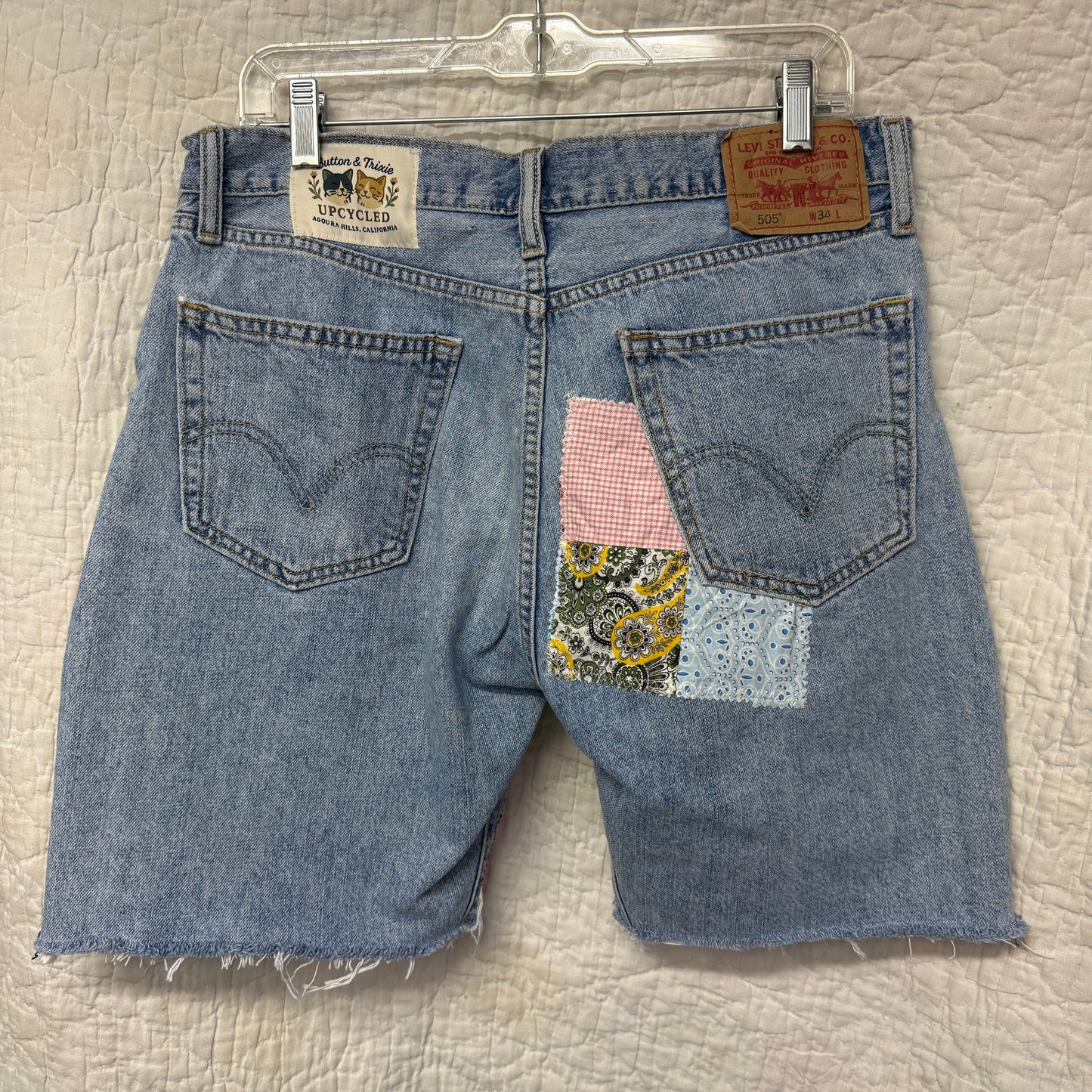 “Cottontail Campout” Quilt Top Panel Shorts – 34W x 8L