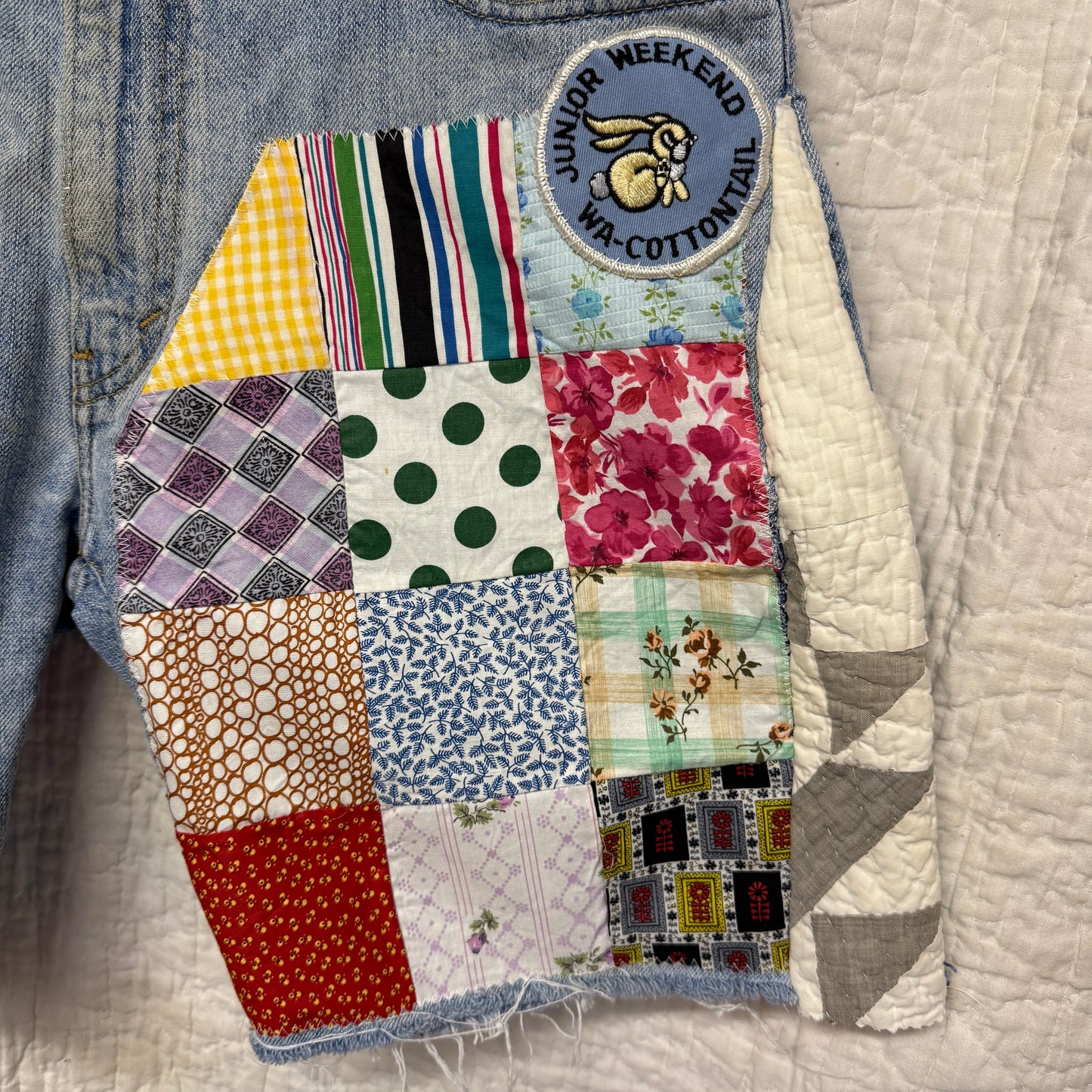 “Cottontail Campout” Quilt Top Panel Shorts – 34W x 8L