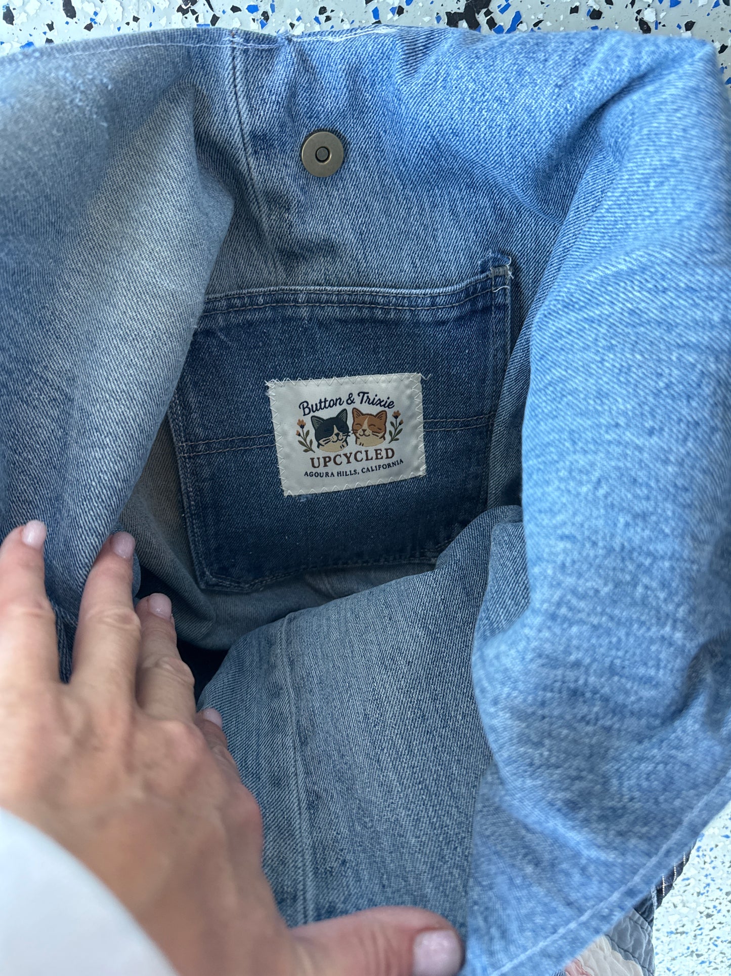 Upcycled Patchwork Quilt & Denim Hobo Bag