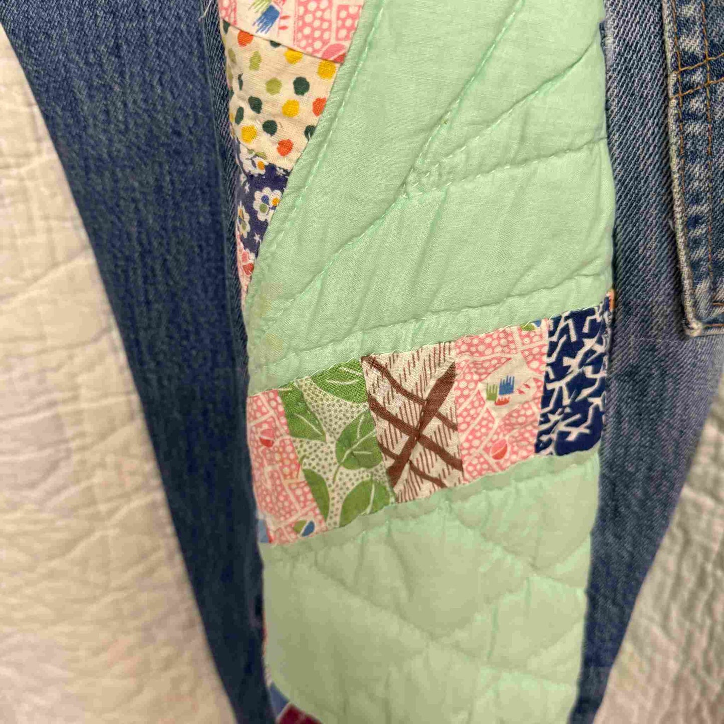 "San Fernando Bloom" Quilt Panel Jeans – Waist 38" Inseam 28.5"
