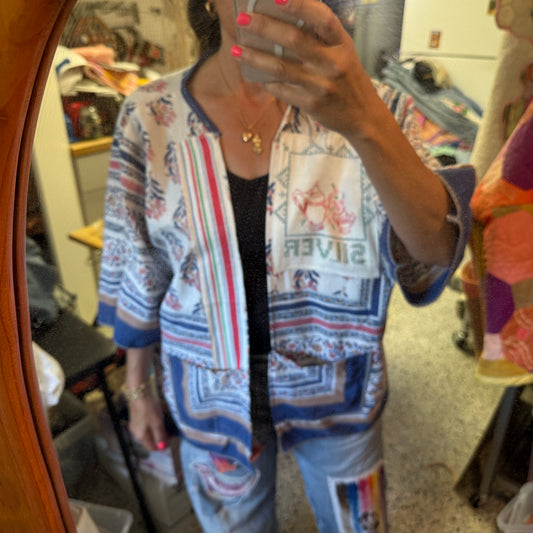 “Silver Service” Upcycled Jacket – One Size