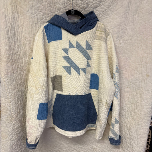 “Rodeo Star” Upcycled Quilt Hoodie – One Size