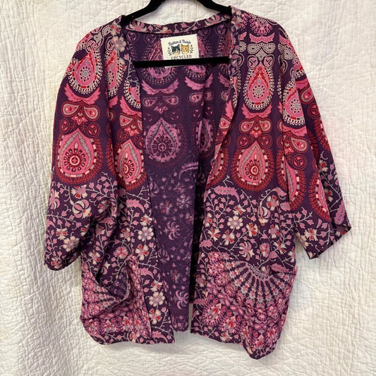 “Bougainvillea Breeze” Upcycled Jacket – One Size