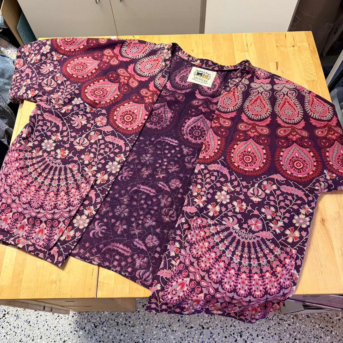 “Bougainvillea Breeze” Upcycled Jacket – One Size
