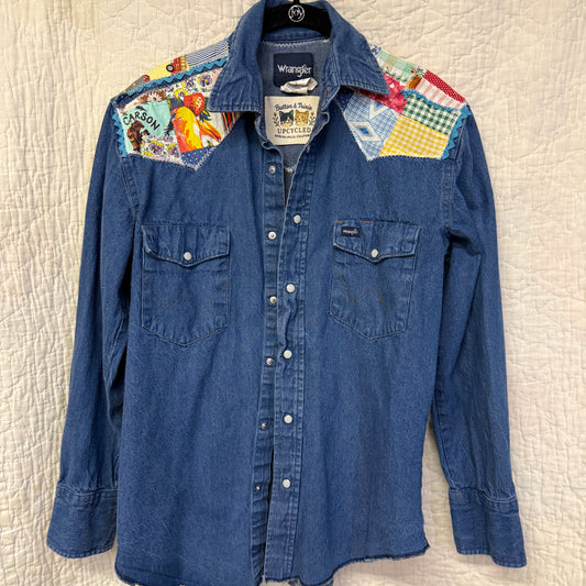 “County Fair Cowboy” Upcycled Shirt – One Size
