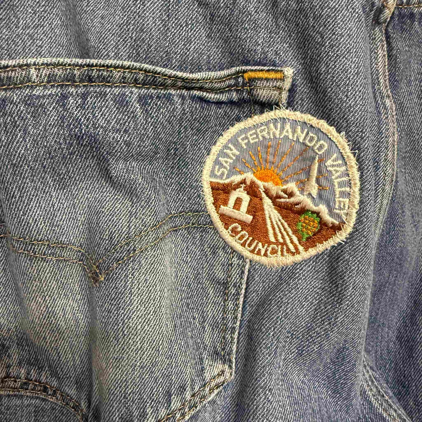 "San Fernando Bloom" Quilt Panel Jeans – Waist 38" Inseam 28.5"