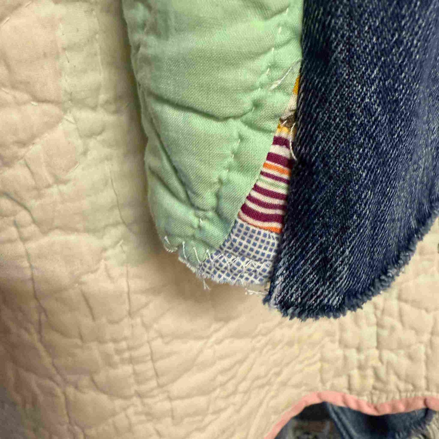 "San Fernando Bloom" Quilt Panel Jeans – Waist 38" Inseam 28.5"