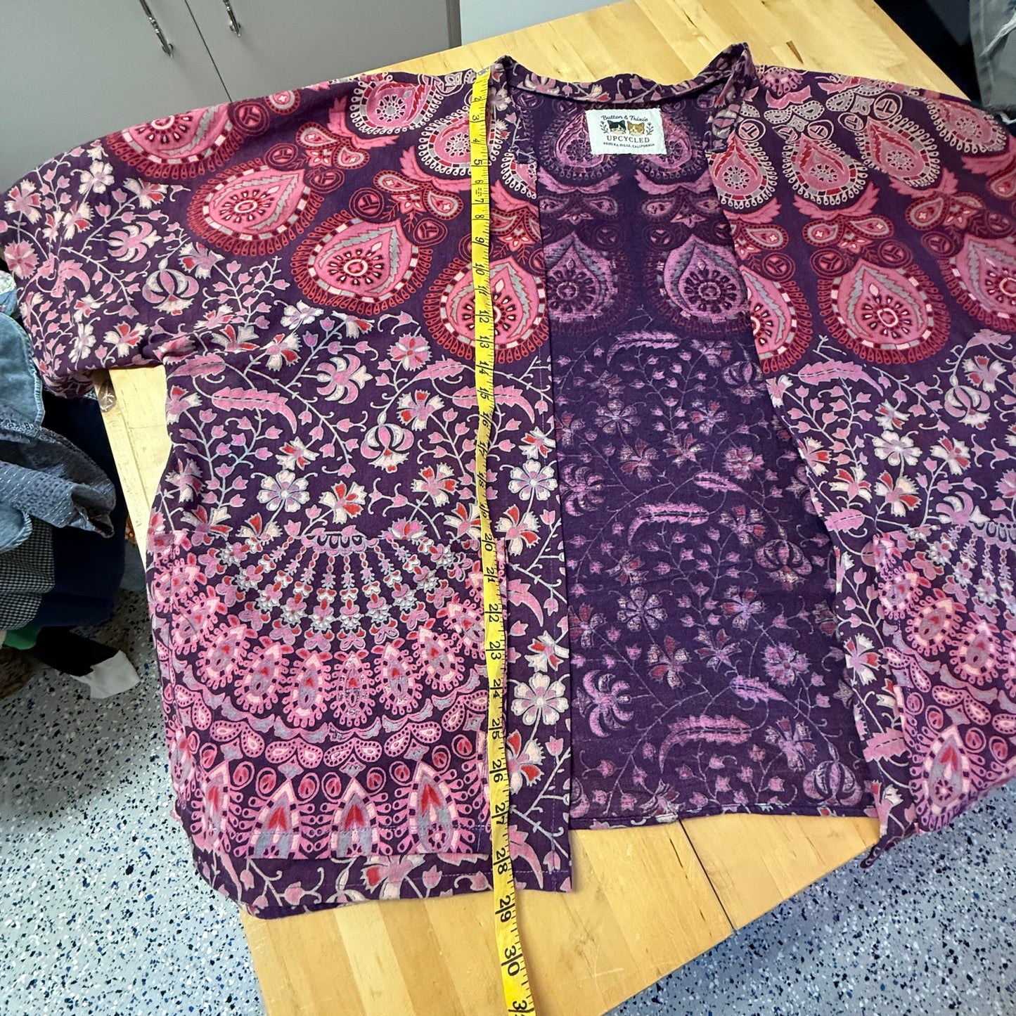 “Bougainvillea Breeze” Upcycled Jacket – One Size